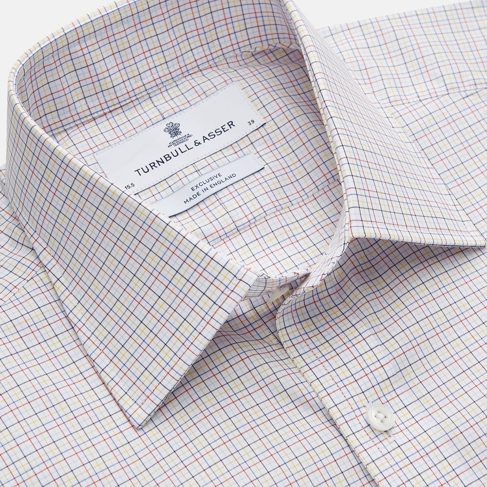 Red Multi Check Regular Fit Mayfair Shirt