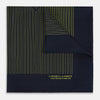 View 1 of product Navy and Yellow Stripe Silk Pocket Square