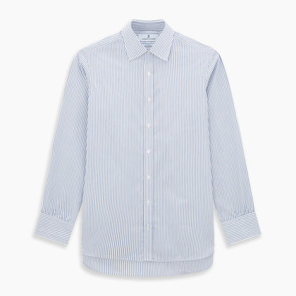 Navy Double Pinstripe Mayfair Shirt Image 6