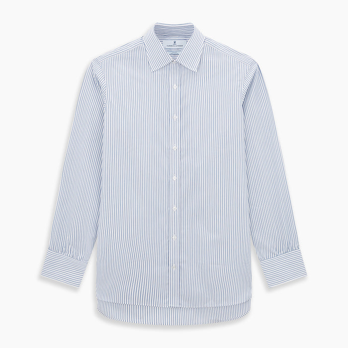 Navy Double Pinstripe Mayfair Shirt Image 6