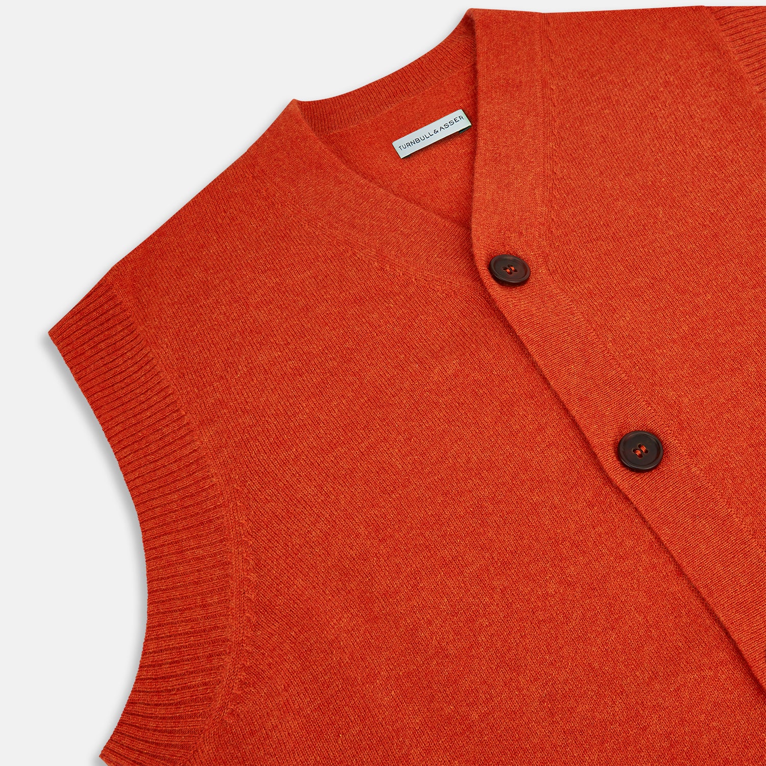 View 2 of product Red Orange Cashmere Sleeveless Cardigan