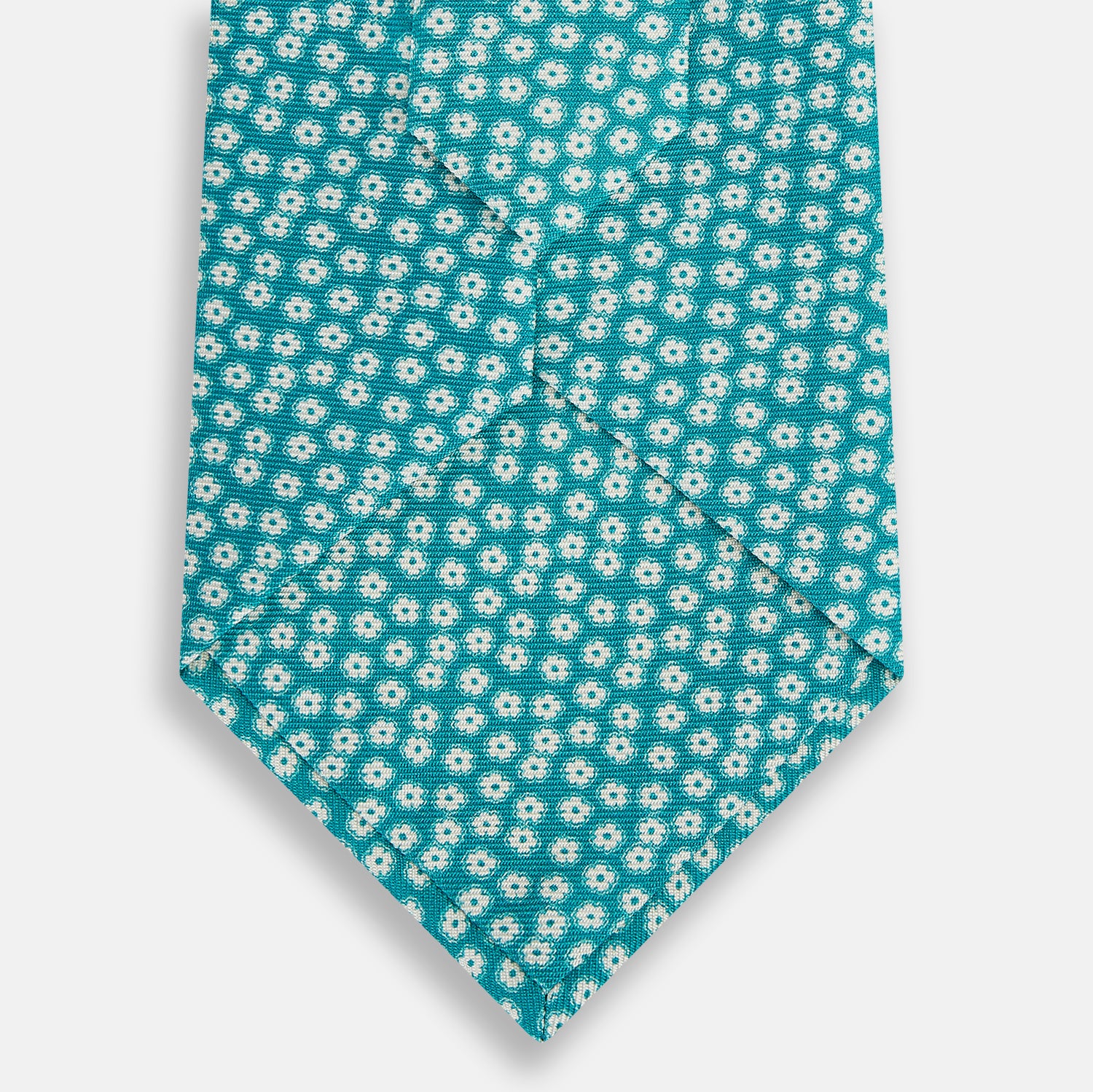 View 3 of product Turquoise Flower Patterned Printed Silk Tie