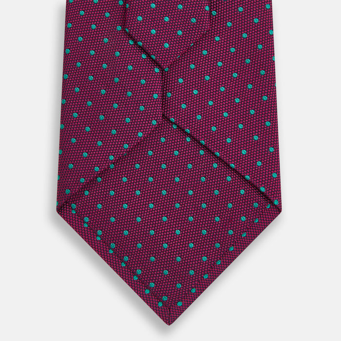 Antique Pink and Green Micro Dot Silk Tie Image 2