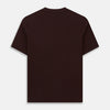 View 3 of product The Turnbull & Asser Burgundy Short-Sleeve T-shirt features a crew neckline and quality fabric, shown on a white background—ideal for versatile everyday wear.