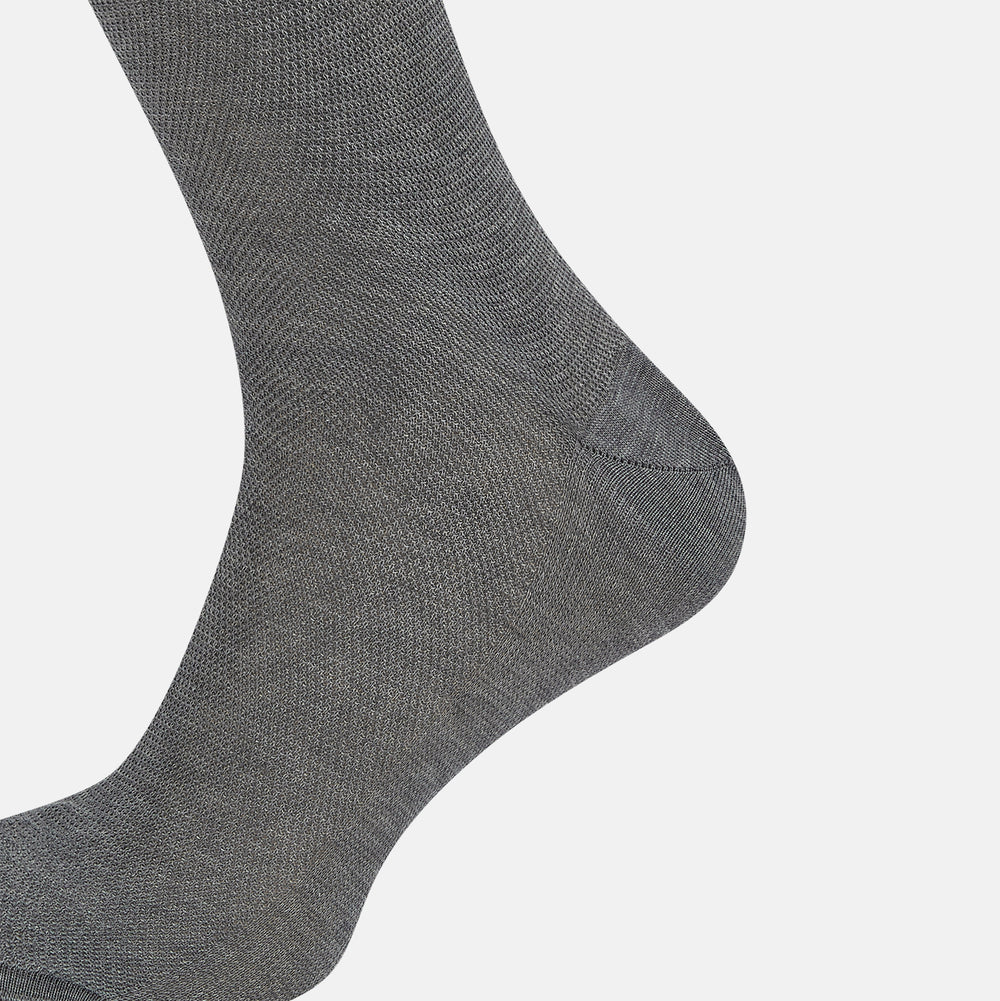 Steel Melange Micro Knit Mid-Length Socks