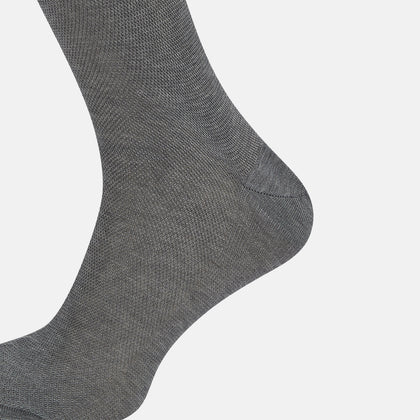 Steel Melange Micro Knit Mid-Length Socks Image 3