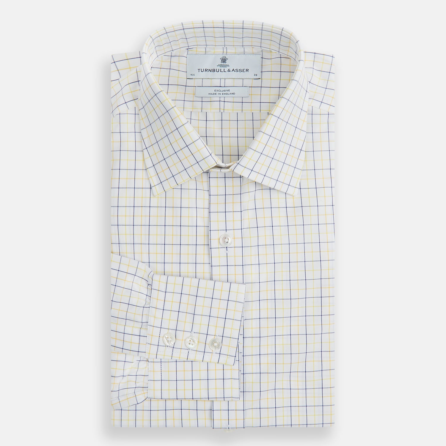 View 5 of product Yellow Overlay Grid Check Mayfair Shirt
