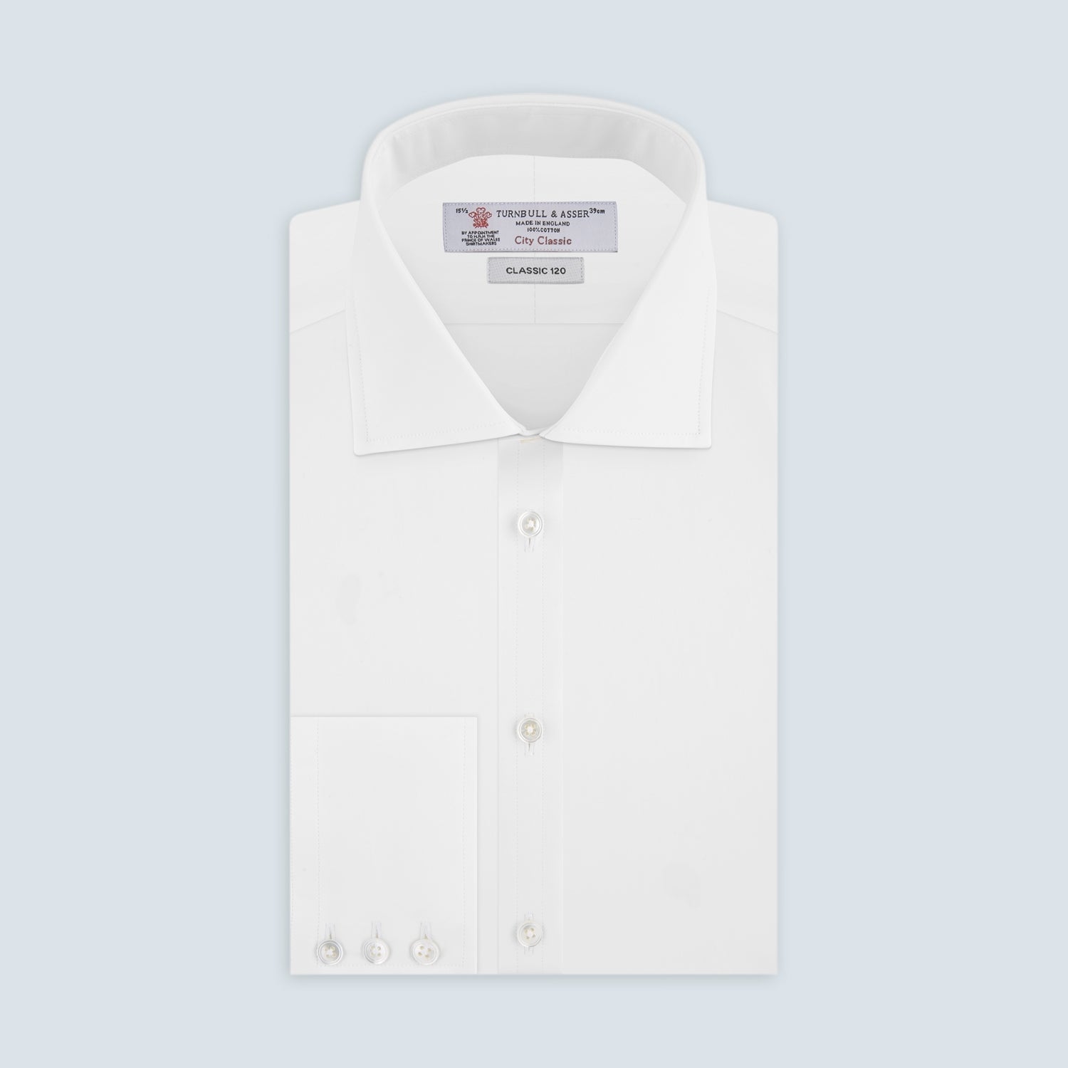 Two-Fold 120 White Shirt with Regent Collar and 3-Button Cuffs