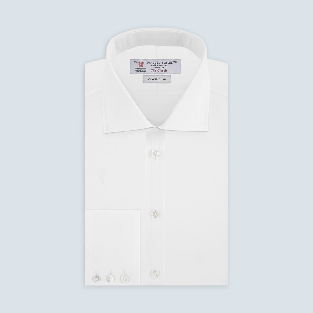 Two-Fold 120 White Shirt with Regent Collar and 3-Button Cuffs