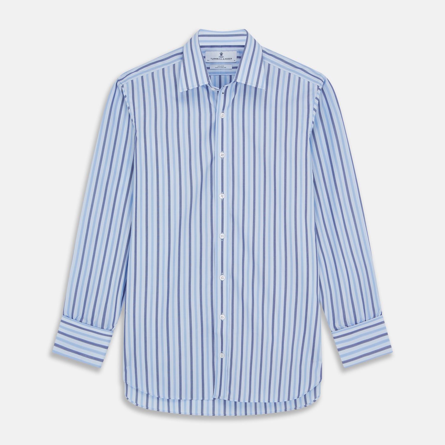 View 1 of product Pale Blue Multi Stripe Cotton Regular Fit Whitby Shirt