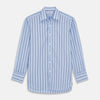 Pale Blue Multi Stripe Cotton Regular Fit Whitby Shirt