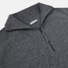 View 2 of product Slate Grey Melange Half-Zip Cashmere Jumper