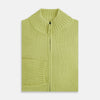View 4 of product Melon Green Merino High Neck Zipped Cardigan