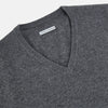 View 2 of product Storm Grey Cashmere V-neck Jumper