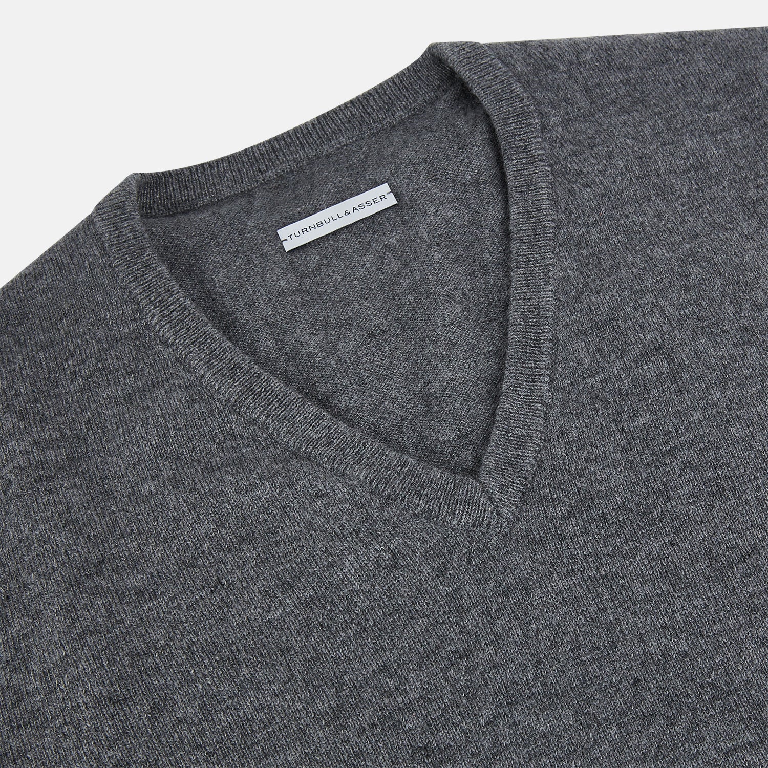 View 2 of product Storm Grey Cashmere V-neck Jumper