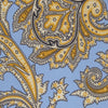 View 3 of product <div>Light Blue and Yellow Large Paisley Silk Tie</div>