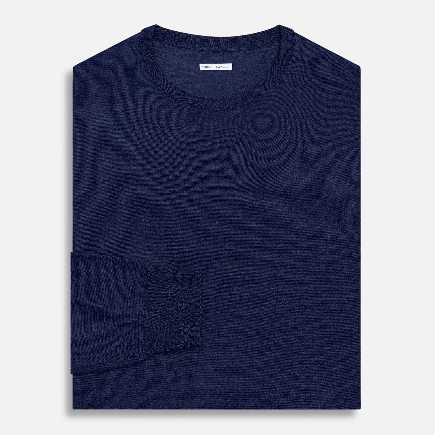 View 4 of product Navy Merino Round Neck Jumper