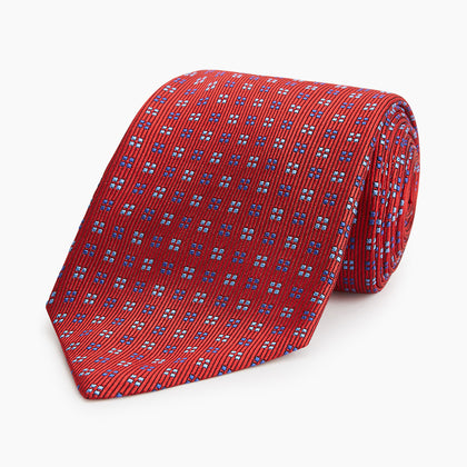 MINI SQUARE SPOT TULIP RED BLUE TIE Image 4