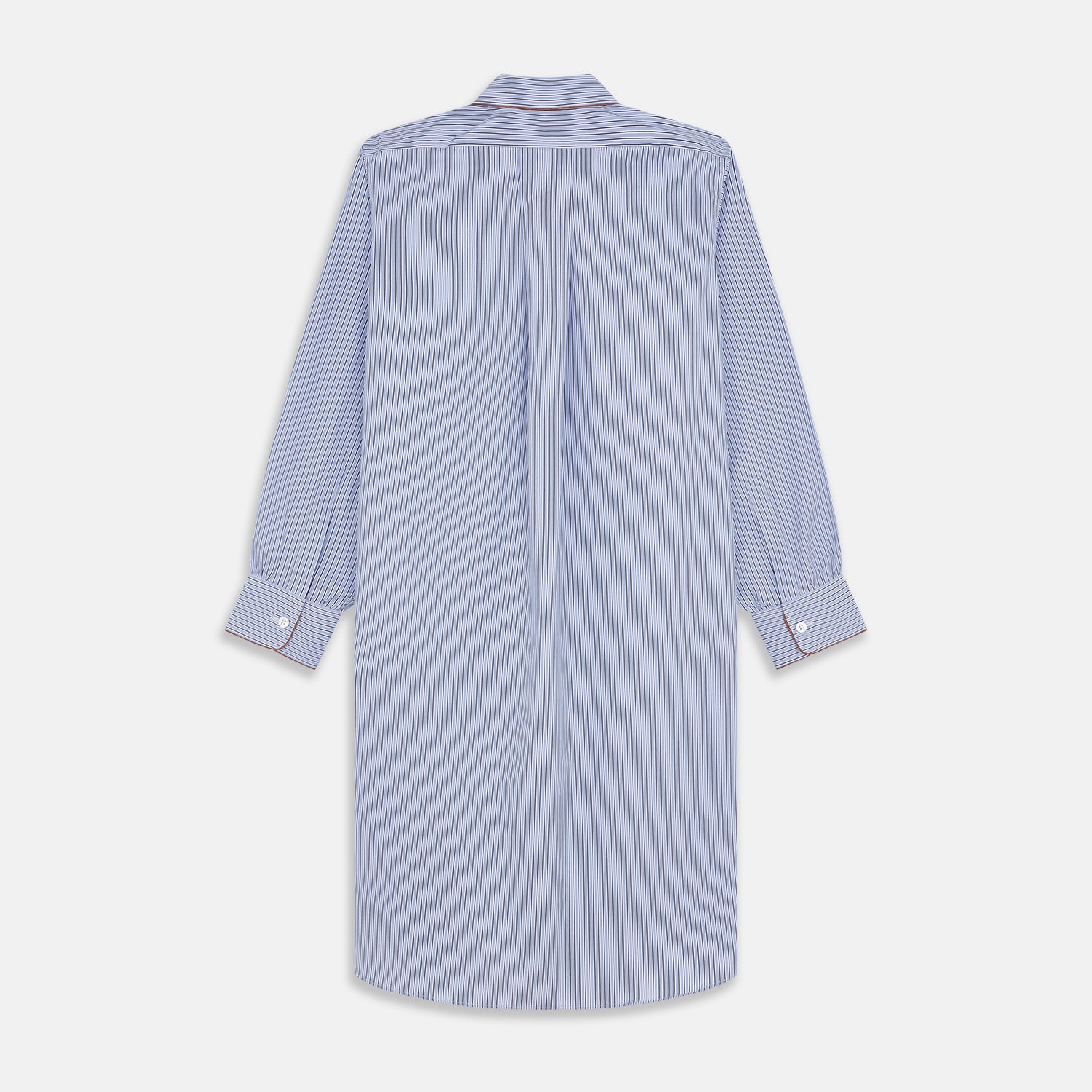 View 5 of product Blue and Navy Halo Stripe Cotton Sussex Nightshirt