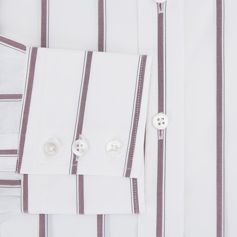 Wine Track Stripe Mayfair Shirt