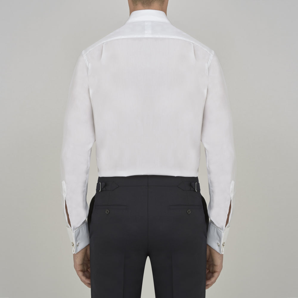 Two-Fold 200 White Cotton Shirt with T&A Collar and Double Cuffs