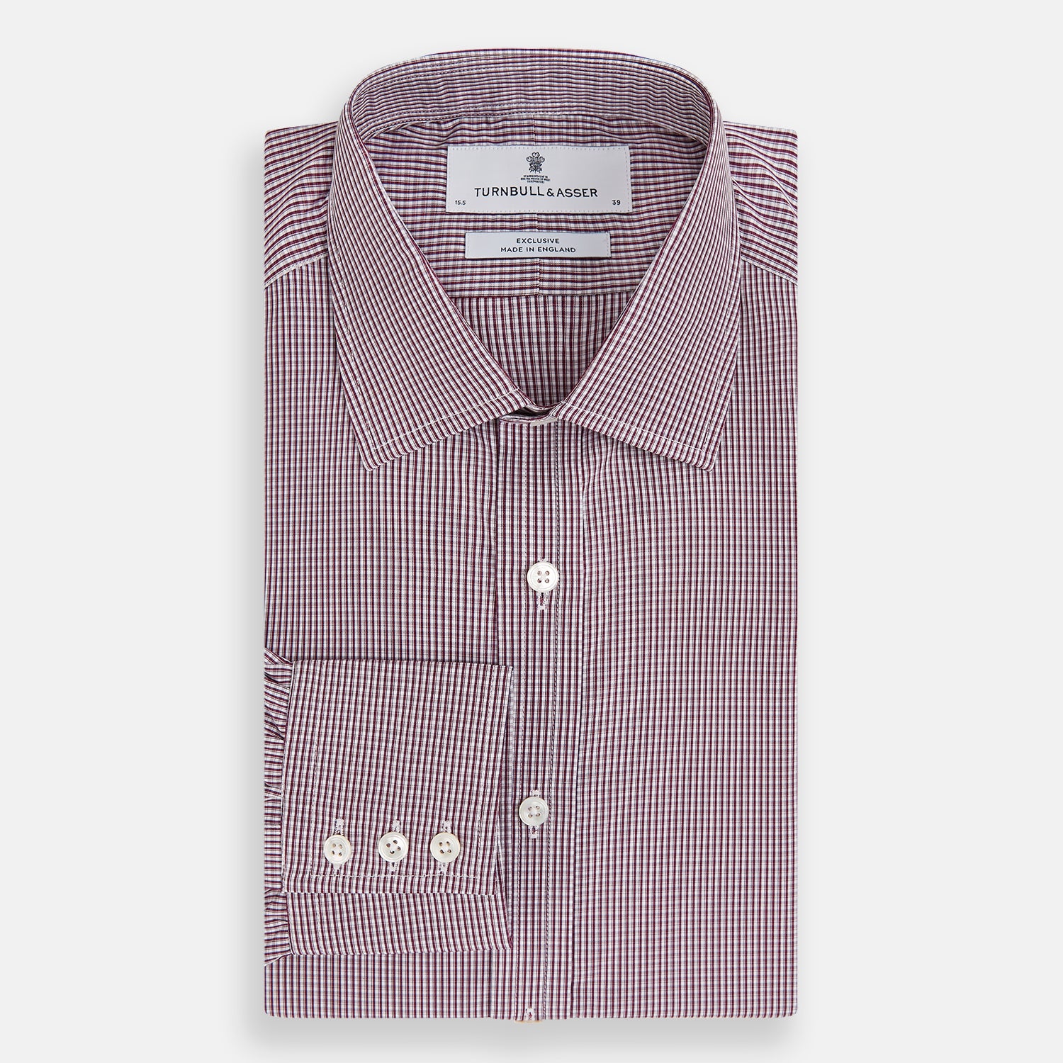 View 5 of product Burgundy Micro Check Mayfair Shirt