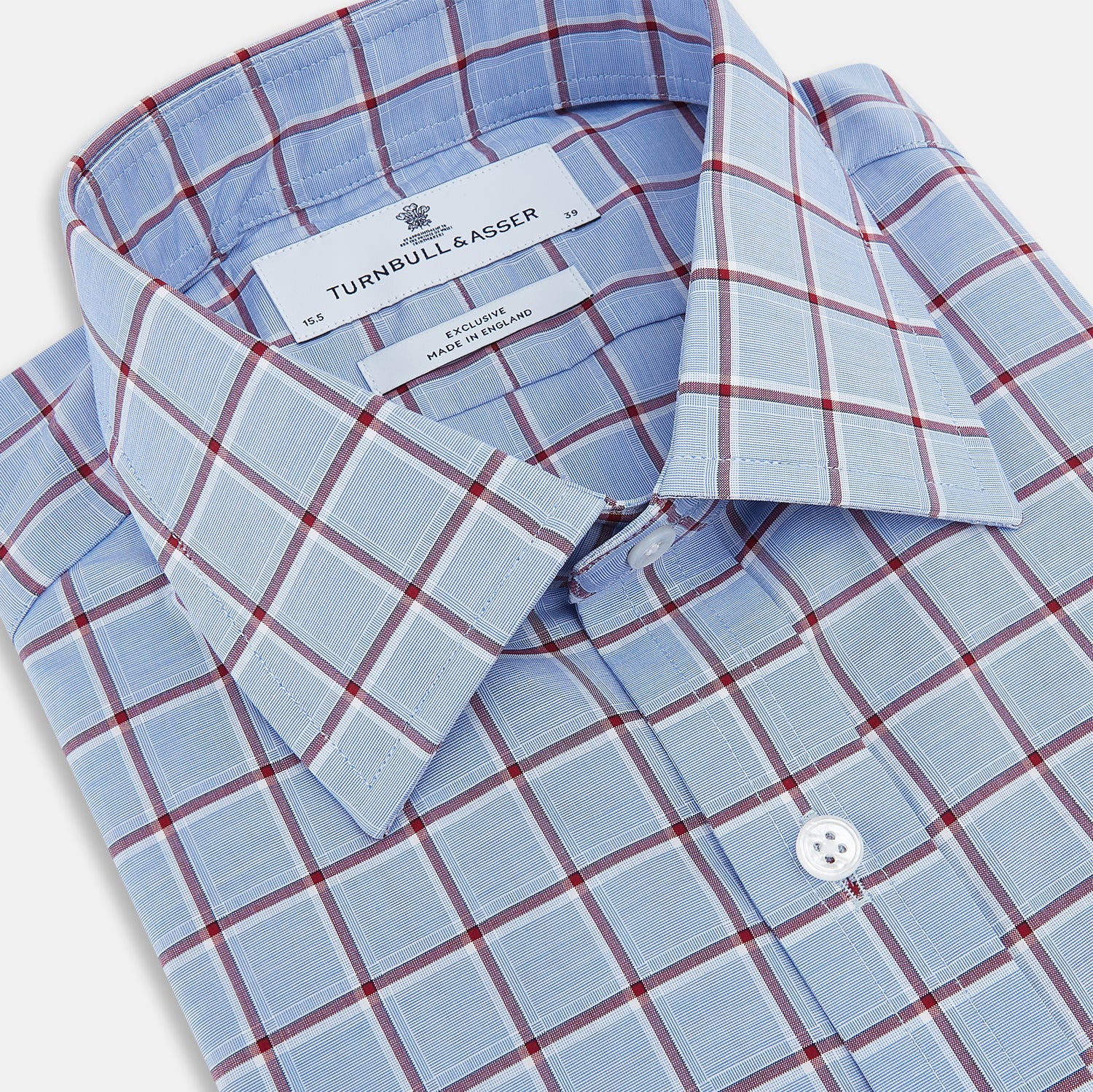 View 2 of product Blue and Burgundy Windowpane Mayfair Shirt