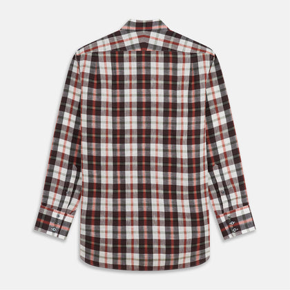 Black Multi-check Linen Blend Regular Fit Mayfair Shirt Image 4