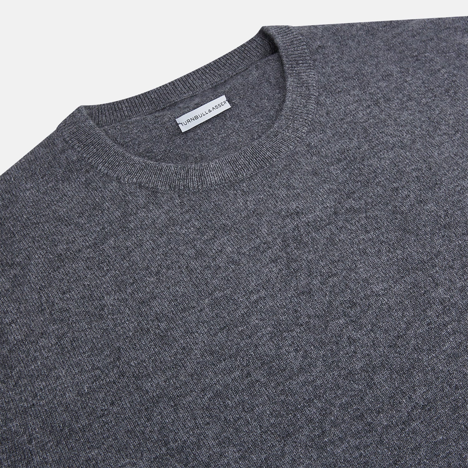 View 2 of product Melange Grey Crew Neck Cashmere Jumper