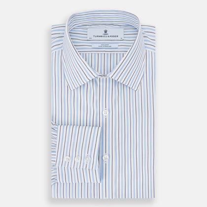 Blue Multi Halo Stripe Mayfair Shirt Image 4