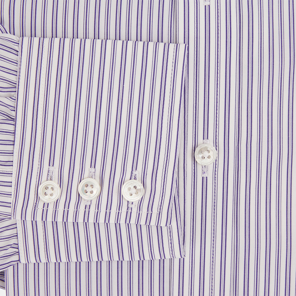 Purple Ticking Stripe Mayfair Shirt
