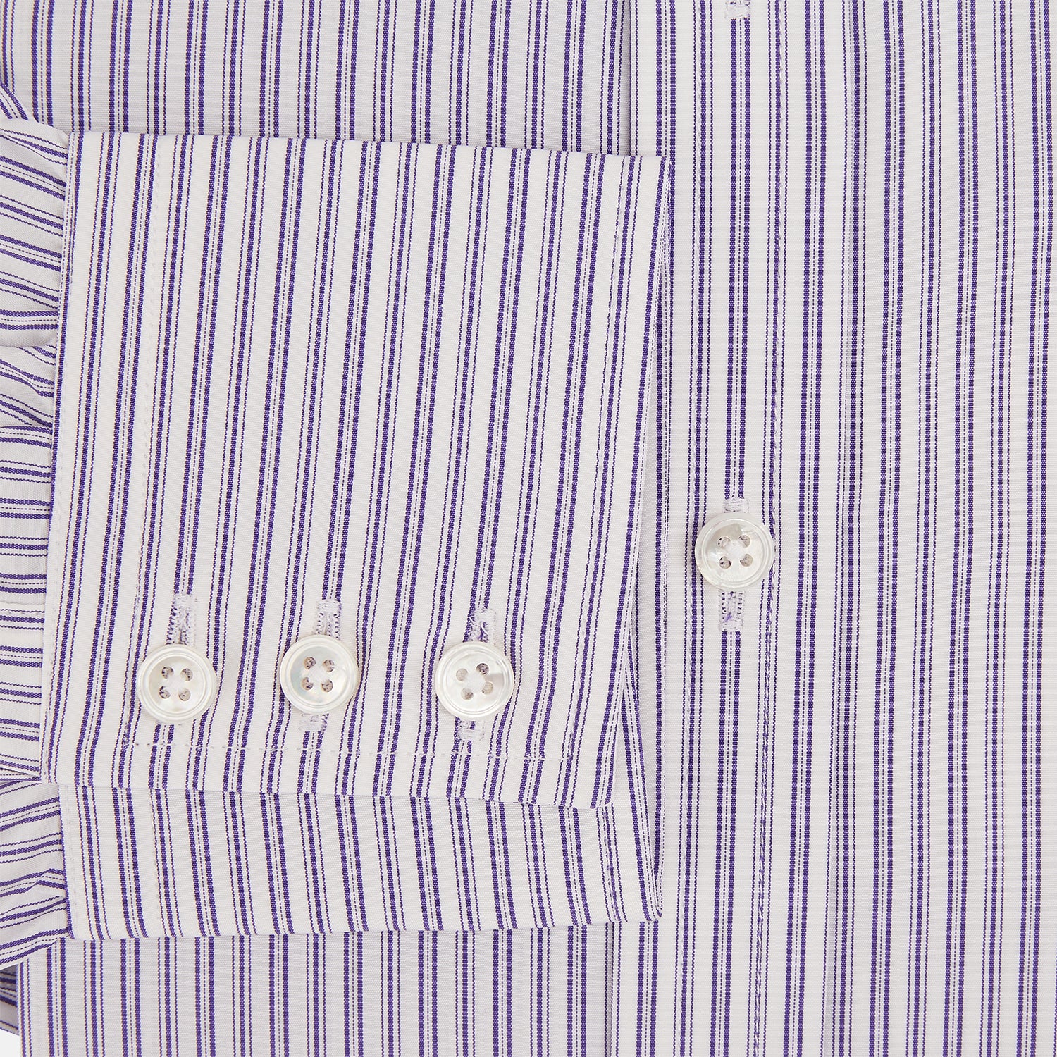 View 4 of product Purple Ticking Stripe Mayfair Shirt