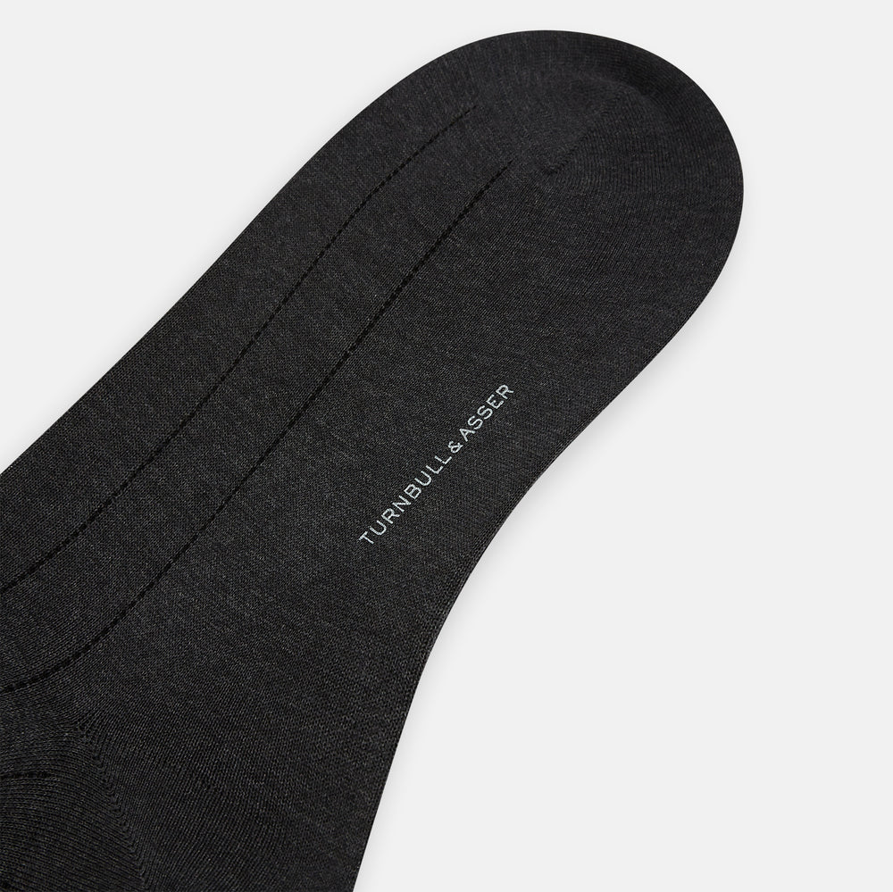 Charcoal Dash Striped Mid-Length Socks