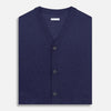 View 4 of product Navy Fine Merino V-Neck Sleeveless Cardigan