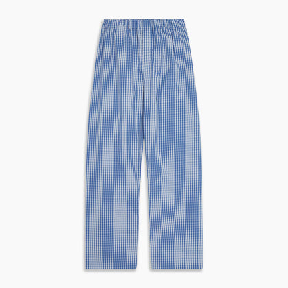 Navy Check Cotton Hastings Pyjama Trousers Image 2