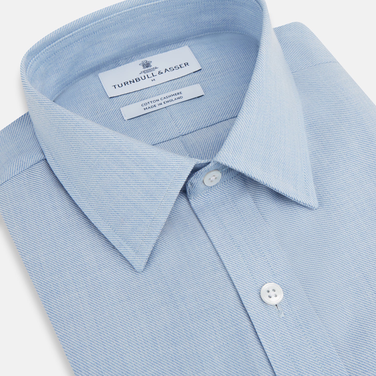 View 2 of product Pale Blue Cotton Cashmere Derby Collar Richmond Shirt
