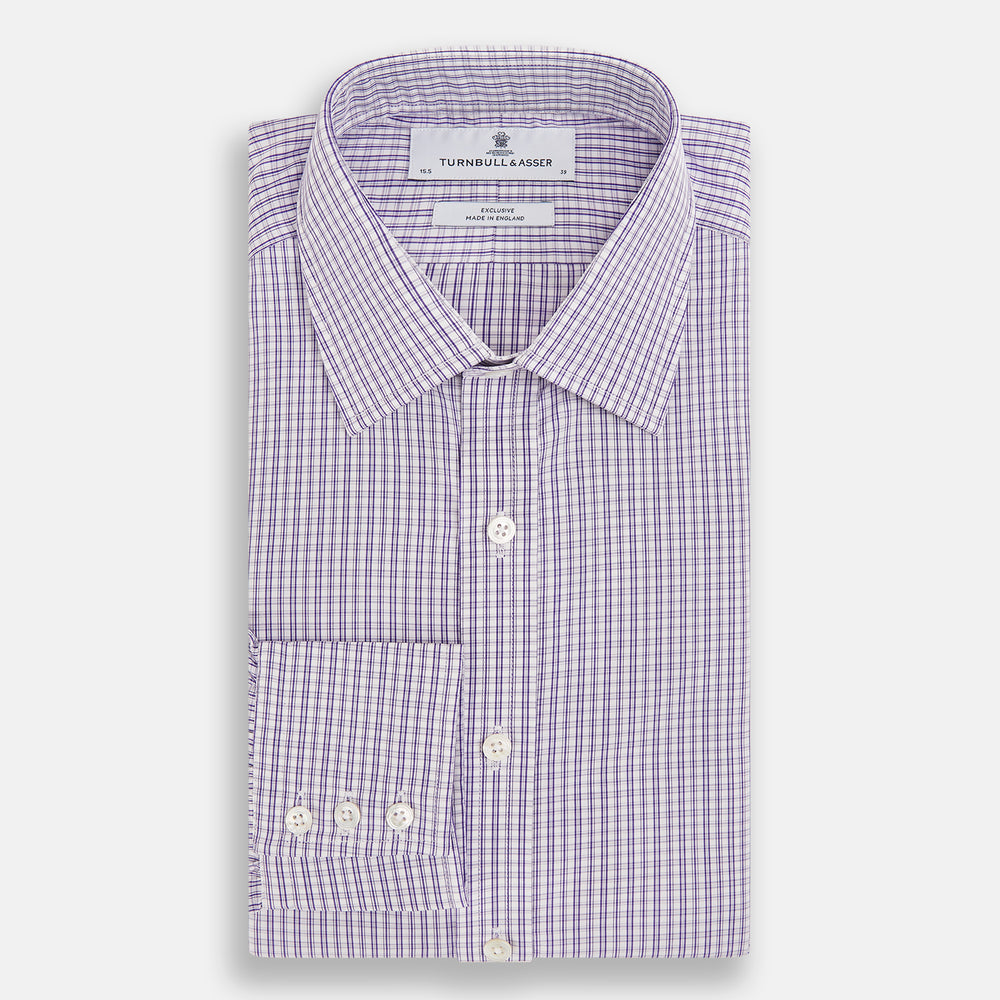 Purple Double Graph Check Mayfair Shirt