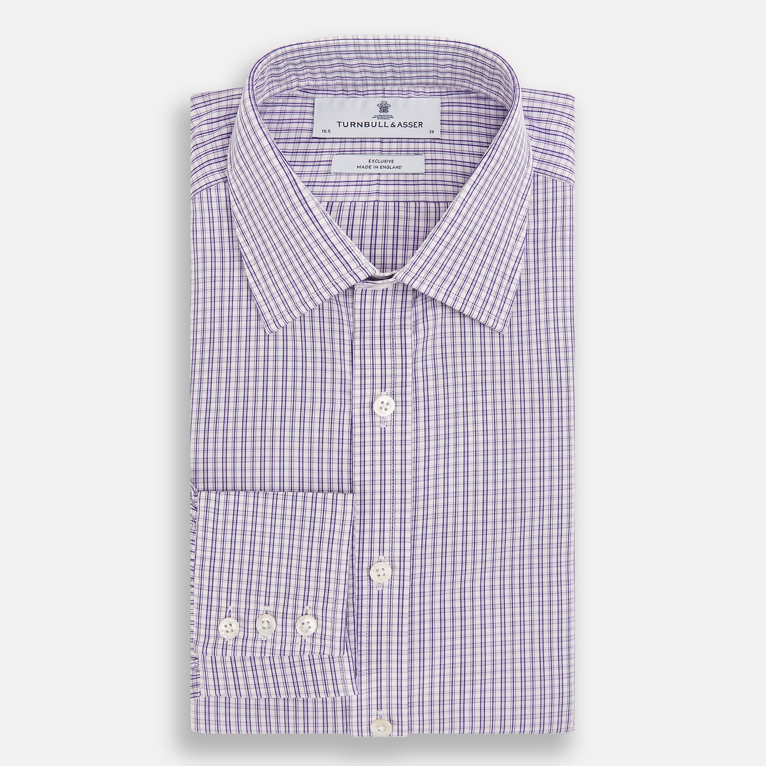 View 5 of product Purple Double Graph Check Mayfair Shirt