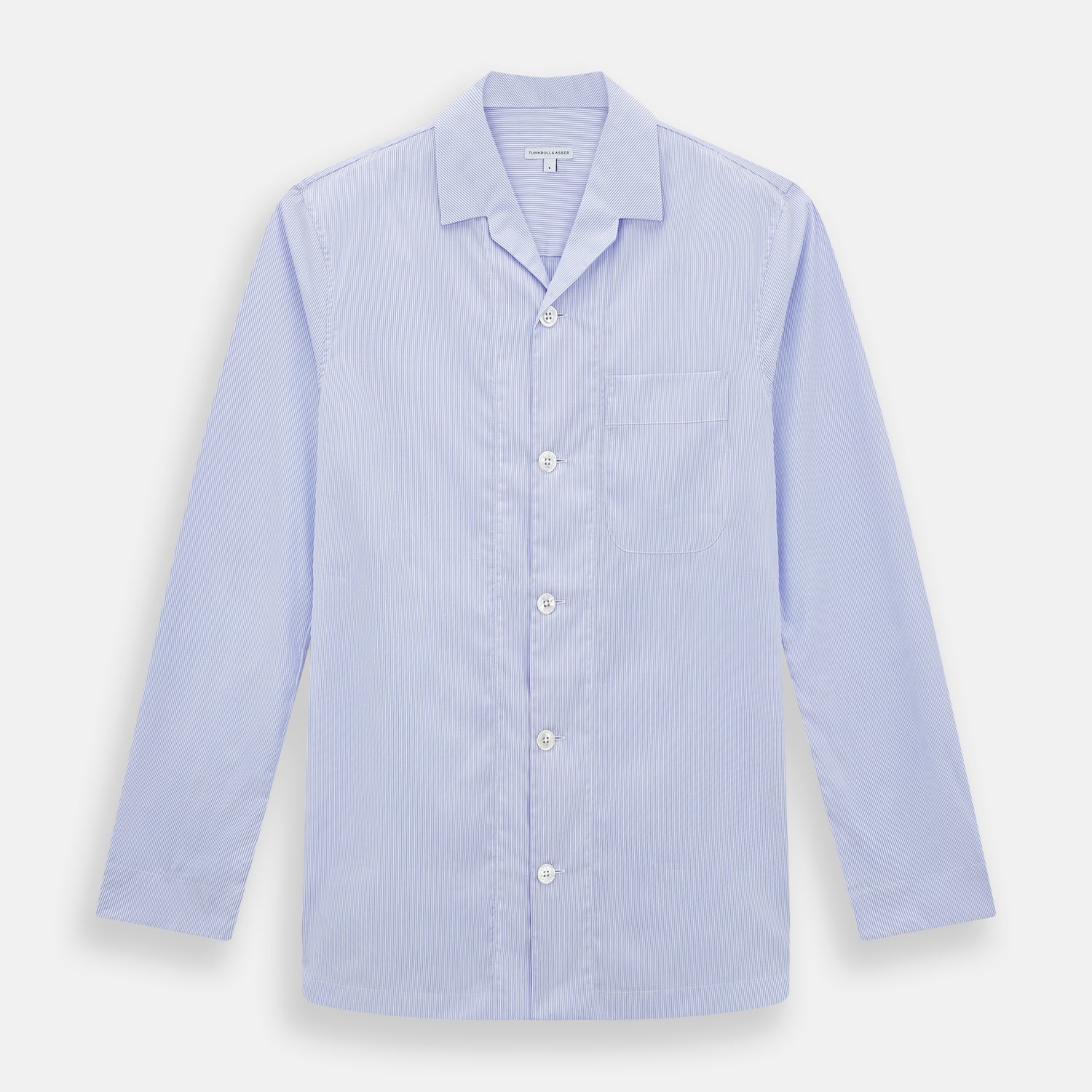 View 1 of product Pale Blue Hairline Stripe Pyjama Shirt