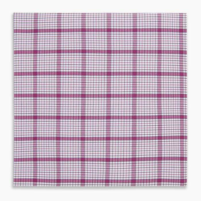 Hand Rolled Purple Graph Overlay Check Handkerchief Image 3