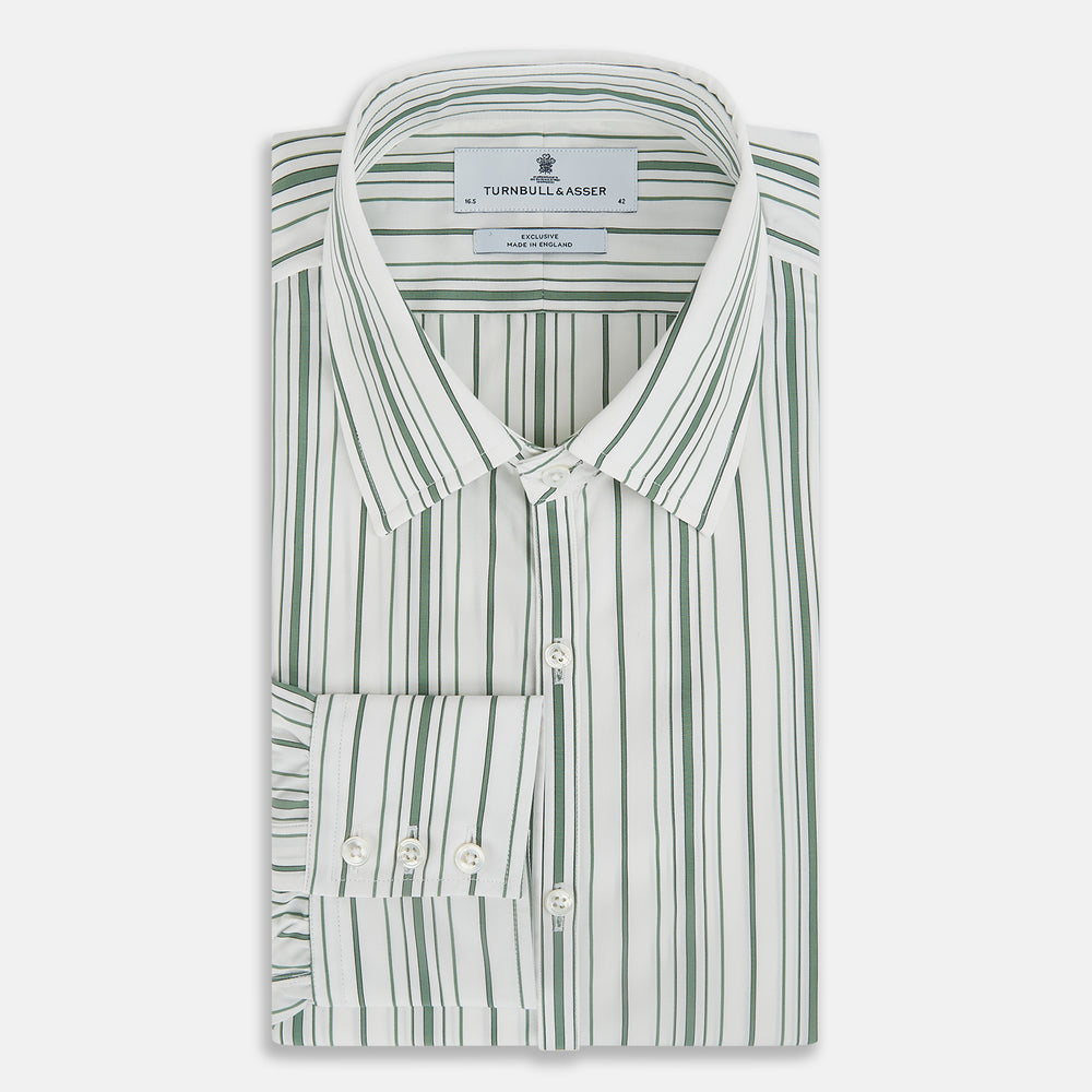 SAGE GREEN MULTI STRIPE WESTMINSTER SHIRT