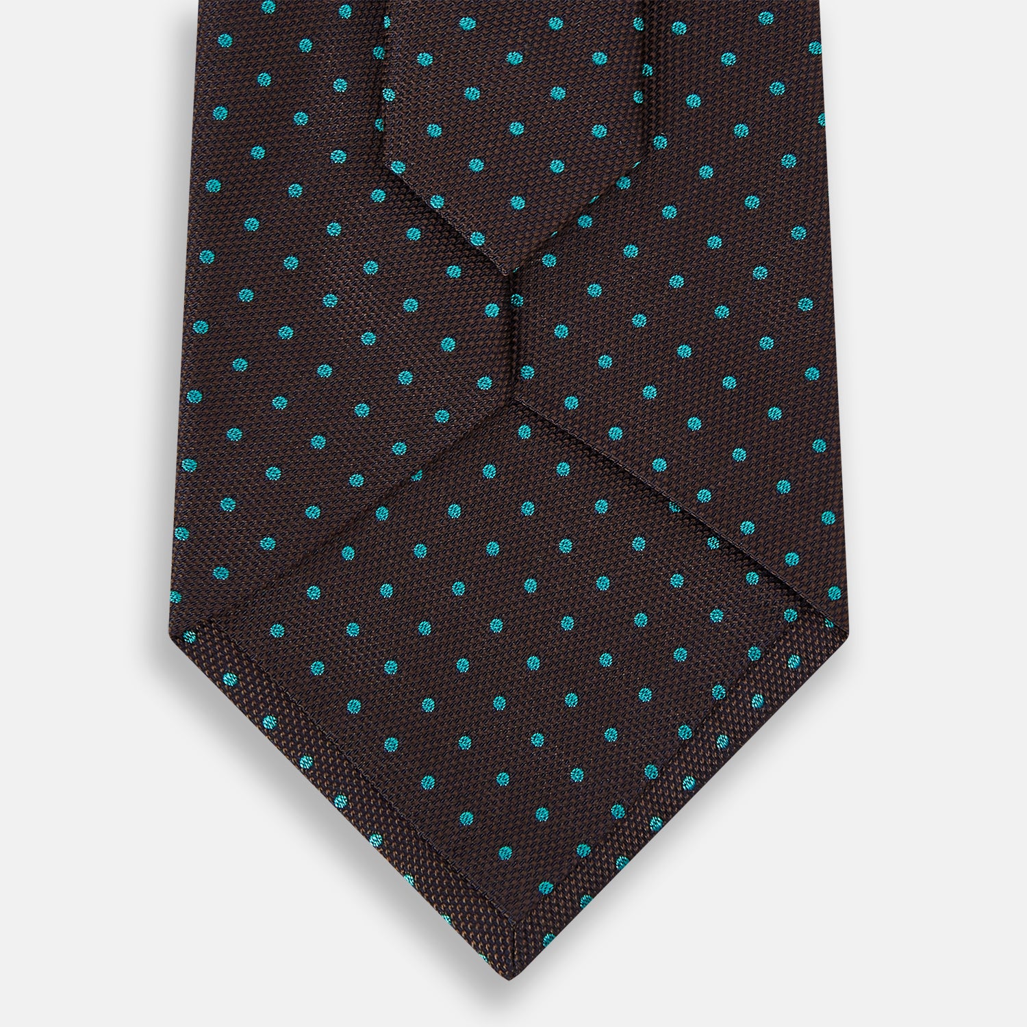 View 3 of product Turquoise and Forest Green Micro Dot Silk Tie