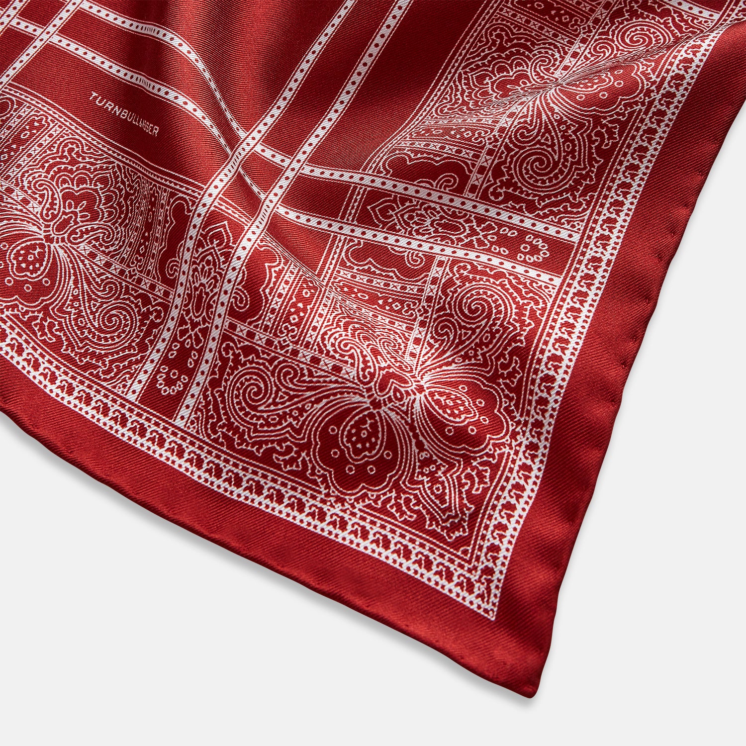 Image 2 of product Red Paisley Bandana Patterned Silk Pocket Square