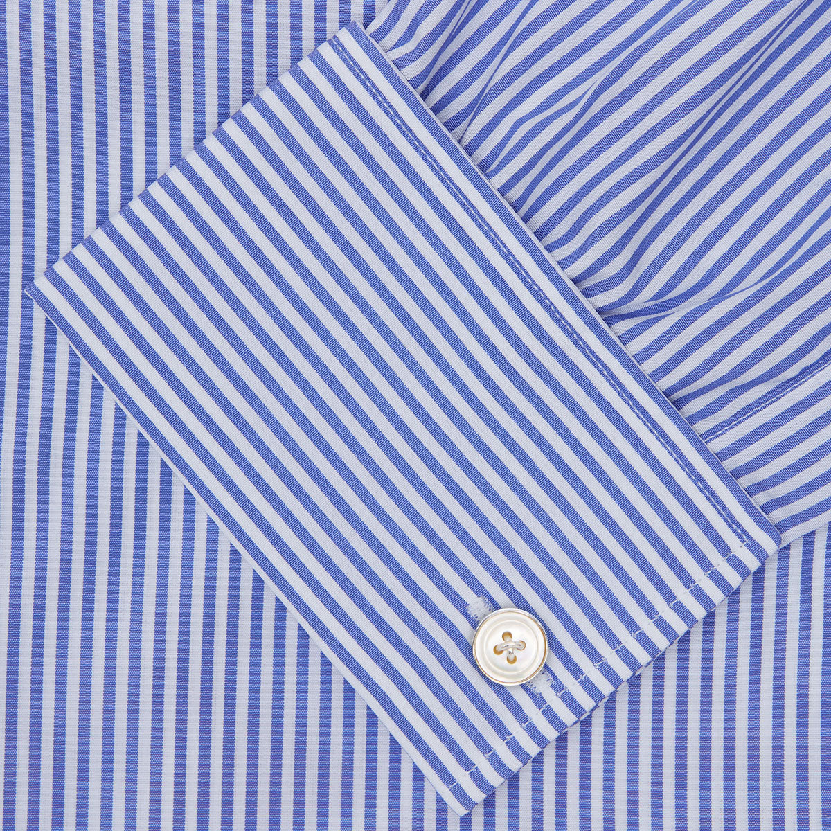 View 3 of product Blue Bengal Stripe Shirt with T&A Collar and Double Cuffs