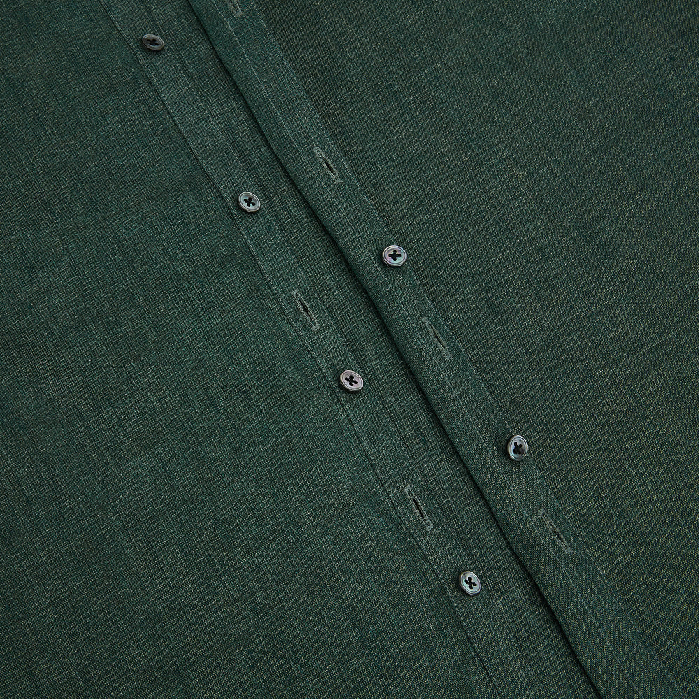 Forest Green Linen Westminster Shirt