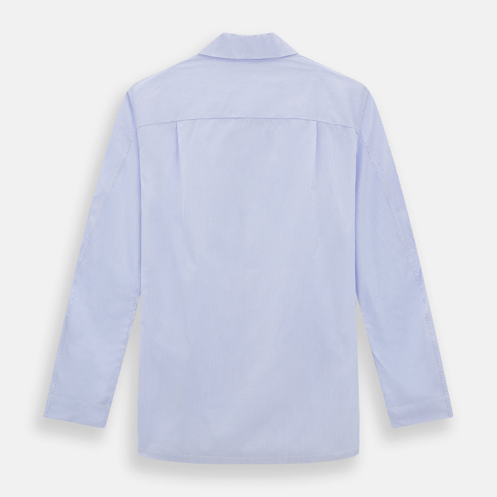 Pale Blue Hairline Stripe Pyjama Shirt