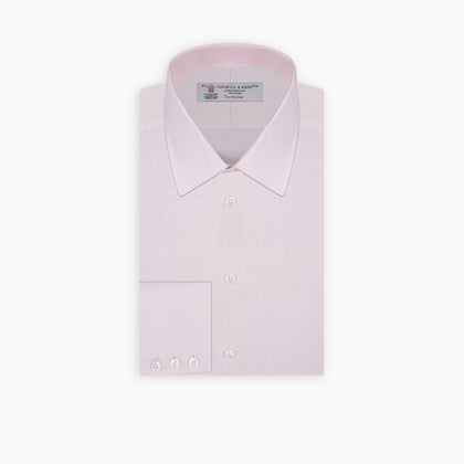 Pink Herringbone Superfine Cotton Shirt with T&A Collar and 3-Button Cuffs Image 6