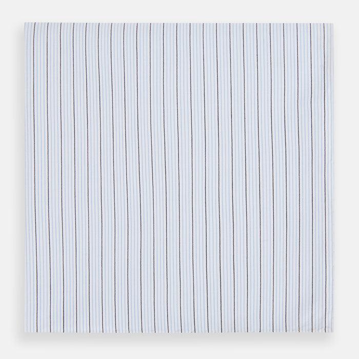 Hand Rolled Blue Multi Stripe Handkerchief