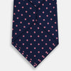 View 3 of product Pink Dot and Navy Silk Tie