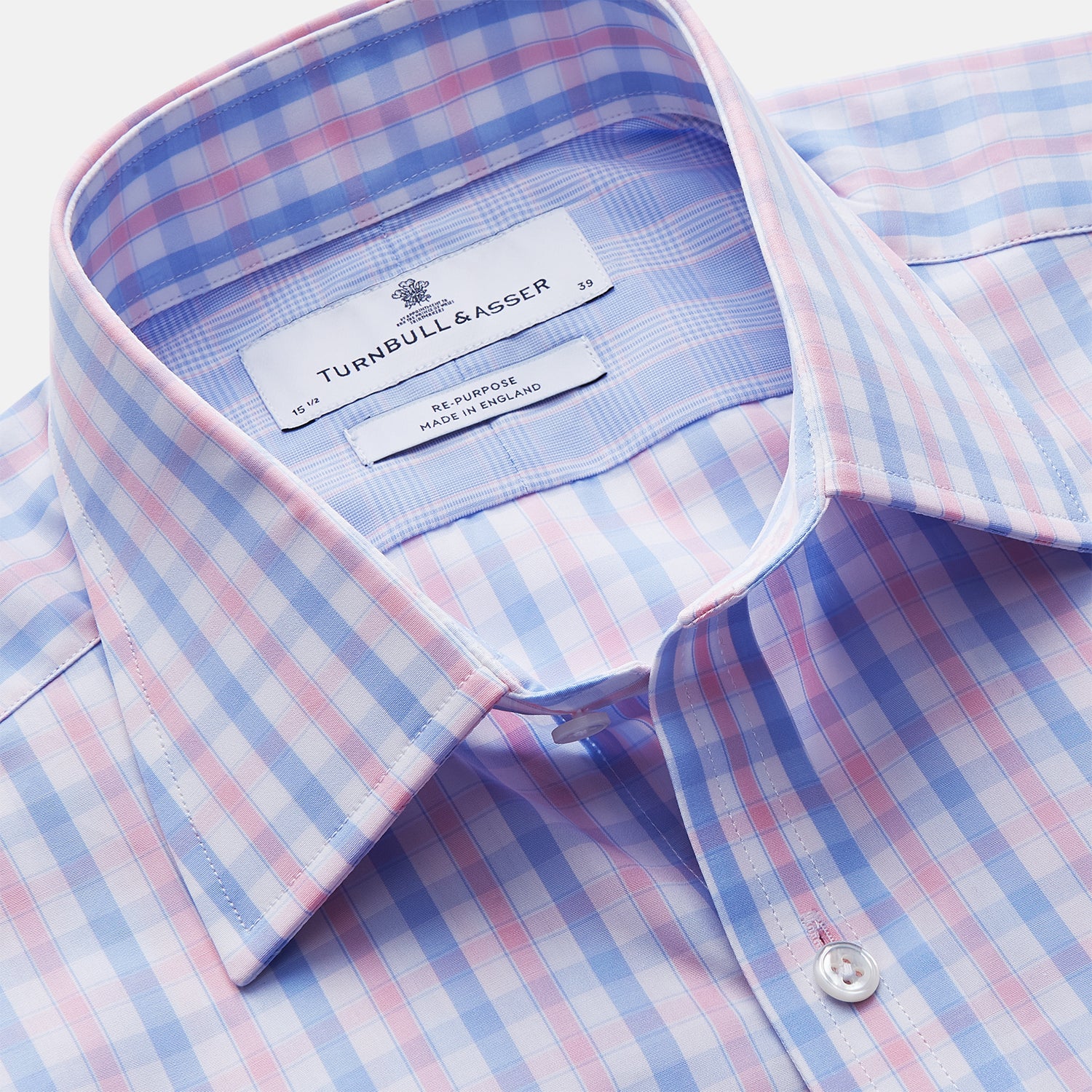 View 2 of product Red and Blue Multi Check Cotton RE-PURPOSE Mayfair shirt